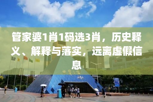 管家婆1肖1码选3肖，历史释义、解释与落实，远离虚假信息