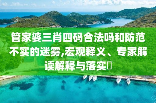 管家婆三肖四码合法吗和防范不实的迷雾,宏观释义、专家解读解释与落实​